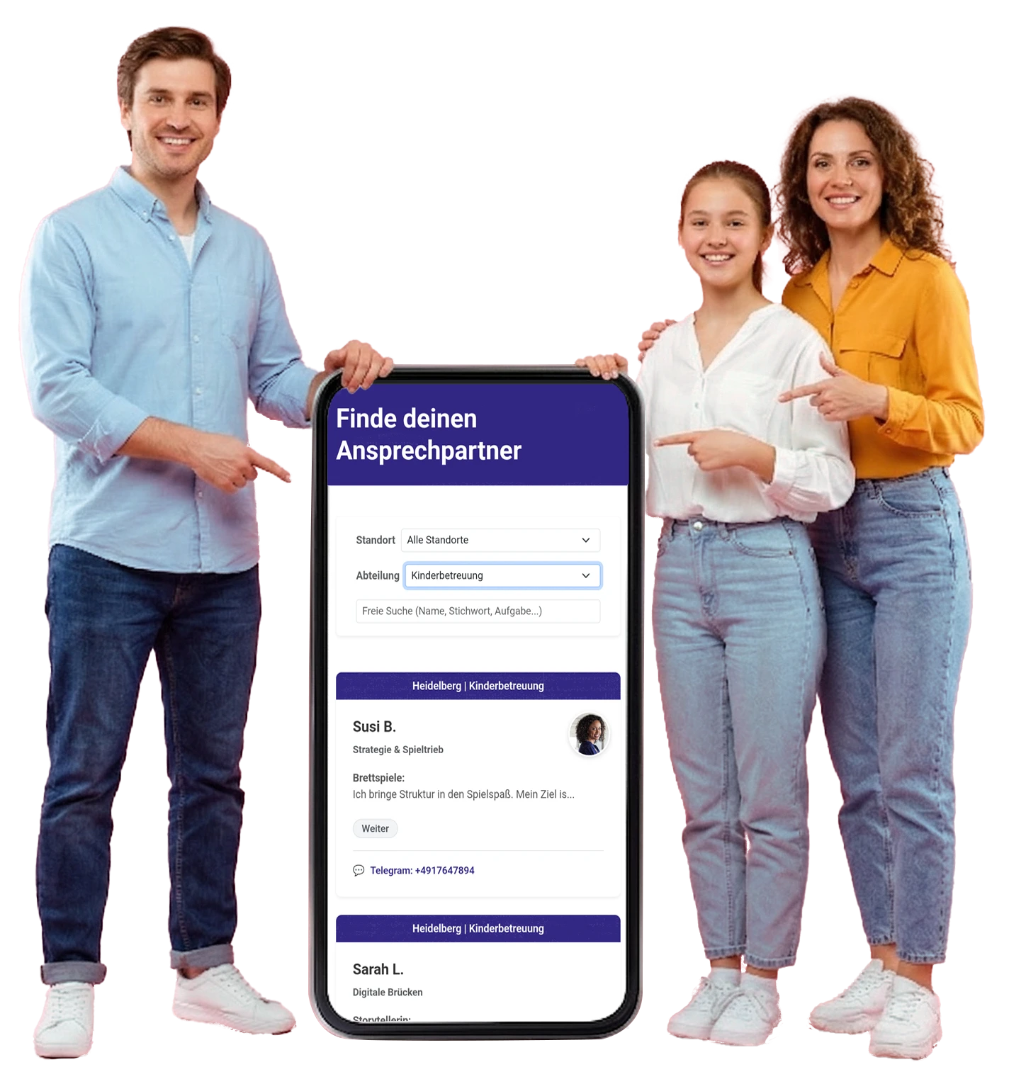Responsive Tabellen Ansicht auf dem Smartphone